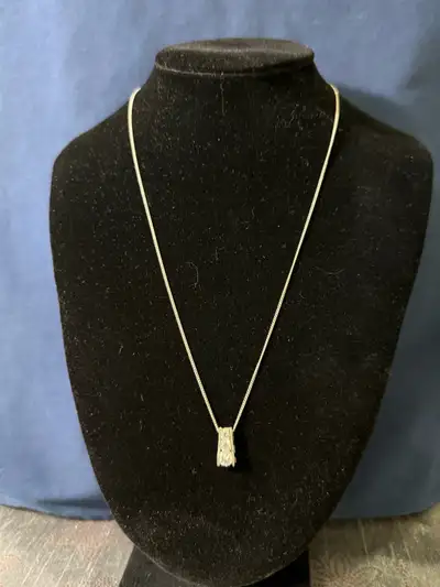 Sterling Silver Triple Crystal Pendant and 18” Chain, View more