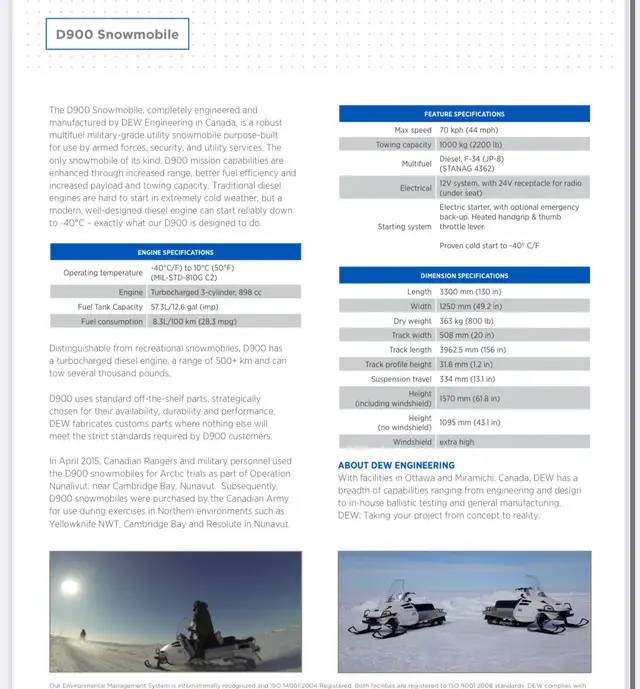 2015 D900 Diesel Multi-Fuel Snowmobile in Snowmobiles in Fort St. John - Image 3