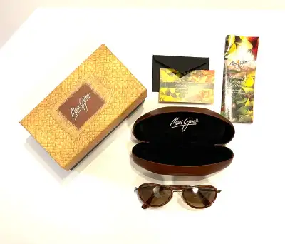 MAUI JIM UNISEX TORTOISE BROWN MJ-251-16C KINE AVIATOR GLASSES, View more