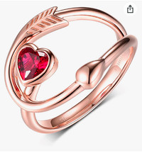 Gold Rings for Women, Follow Your Heart Adjustable Rings 925 Ste