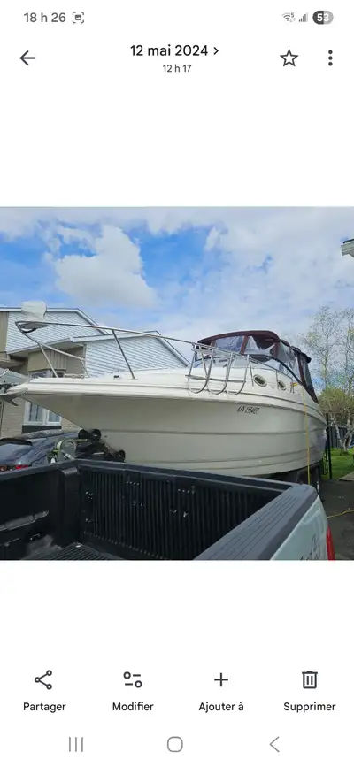 Bateau Monterey 262 1997 à vendre 23 000$ Remorque 3 essieux incluse (valeur de 6 000$) Moteur Mercr...