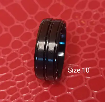 New Size 10 Black Tungsten Carbide Ring , View more