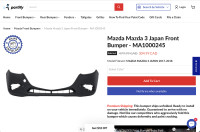 Mazda Mazda 3 Japan Front Bumper - MA1000245