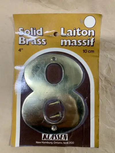 Klassen Solid Brass Number 8 (New), View more