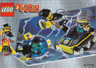Lego Alpha team ATV #6774. Complete but trans neon green propeller replaced with trans green and 1 b...