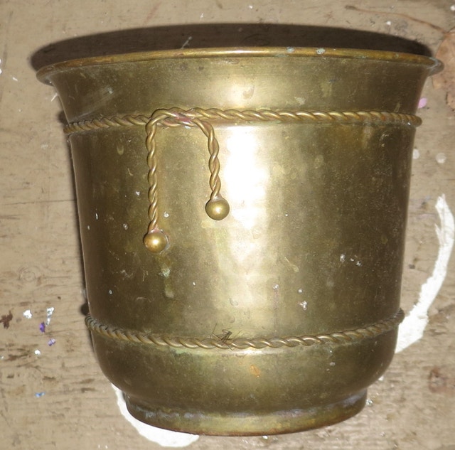 Vintage Garden Pot Planters Containers Brass Big and Small Plants