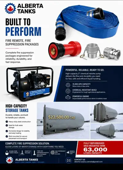 63,000 Liter Skid-Mounted Water Storage Tank Industrial Fire Remote Fire Suppression Package High-Pe...