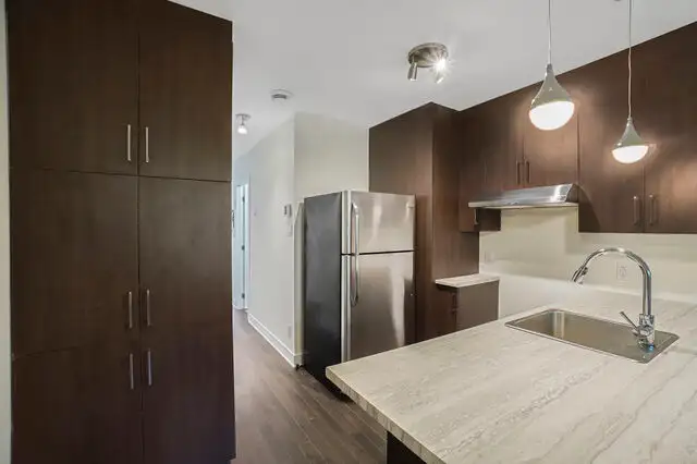 Magnifique 3 1/2 rénové dernier étage   terrasse – 1100$