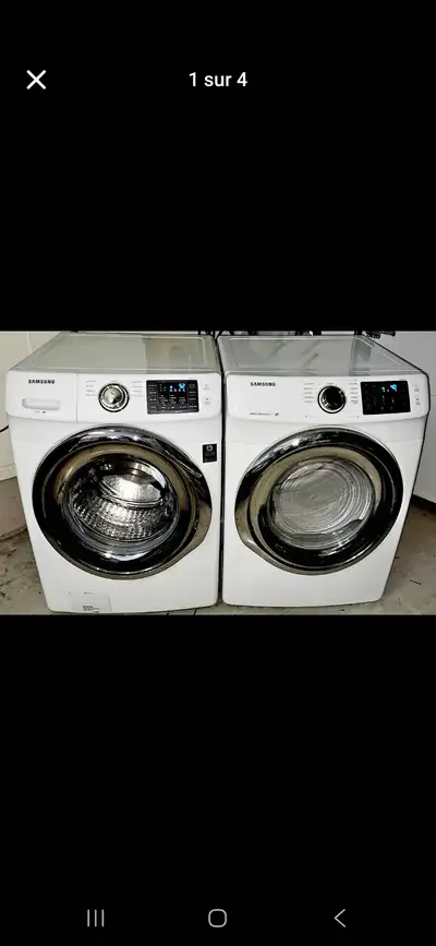 LAVEUSE SÉCHEUSE FRONTAL SAMSUNG HE ÉNERGIE GRANDE CAPACITÉ FONCTIONNE TRÈS BIEN PEUT LIVRÉ 514 701...