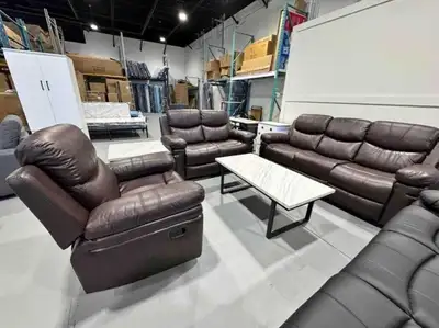 This is a brand new recliner set, perfect for adding comfort and style to your living room. The set...