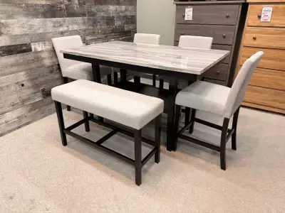 Dining table w/ 4 chairs and bench, View more