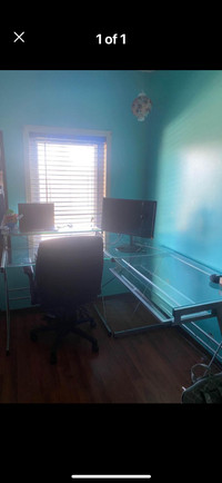 Want it gone! Glass L-Shaped Office Desk