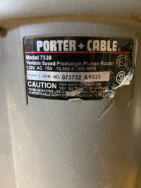 Porter Cable plunge router 
