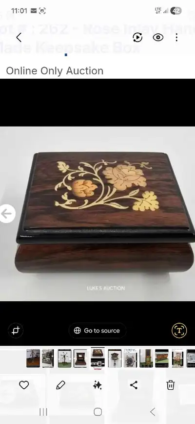 rose inlay keepsake box italy hand made, View more