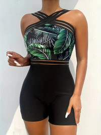 Contrast Mesh One Piece Swimsuit (Size 8/10)