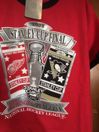 NEW 2008 STANLEY CUP FINAL TSHIRT RED WINGS VS PENGUINS