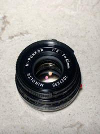 Minolta 40mm f/2 M-Rokkor Lens for Leica M-Mount, Black