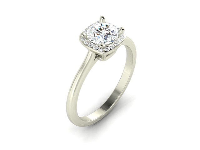 1.25 Carats Round Halo Lab Diamond Engagement Ring,H-VS1 in Jewellery & Watches in Oakville / Halton Region - Image 3