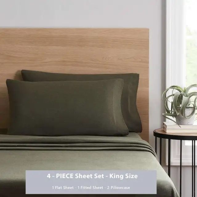 Mainstays Bed Sheet Set, Full Size Sea Turtle Green, 4 Piece in Bedding in Kitchener / Waterloo - Image 4