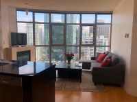 B/2B/Den furnished downtown Vancouver 19th floor view on robson