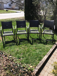 4x matching stackable aluminum patio chairs set 