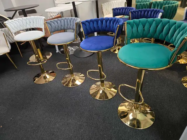 Gold Velvet Bar Stool  in Chairs & Recliners in Markham / York Region - Image 3