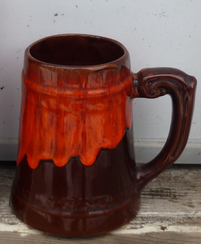 Vintage 1970's Lavaware Lava Orange Glazed Barware Mug, View more