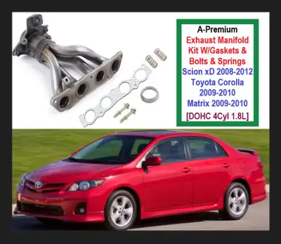 (NEW) Exhaust Manifold Kit Corolla + Matrix 09-10 Scion xD 08-12, View more