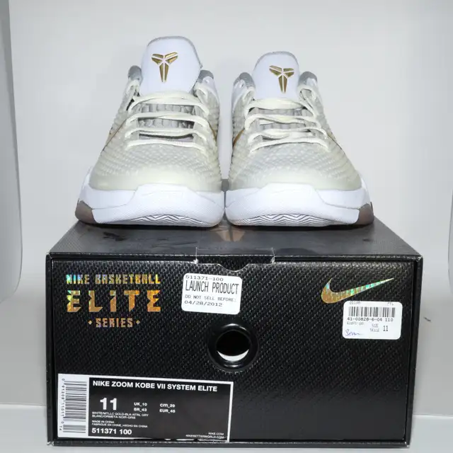 Nike Zoom Kobe VII 7 System Elite 2012 White Metallic Gold US 11 in Men's Shoes in City of Toronto - Image 4