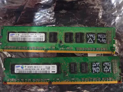 2 sticks of Samsung PC3-1600E DDR3 1333 4GB ECC memory, View more