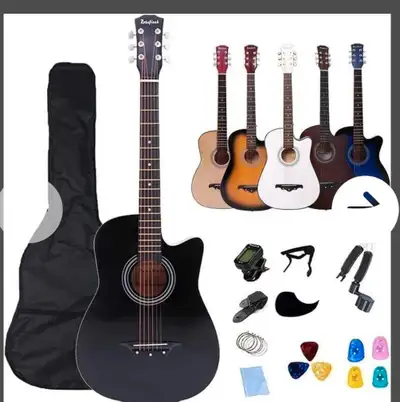 New  38' ACOUSTIC GUITAR BEGINNER 3/4 SIZE KIT, View more