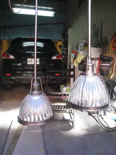 TWO PENDING LAMPS, View more