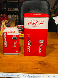 Coca-Cola X2 7"&10" Vending Machine Tin DRINK COCA-COLA BOTTLES