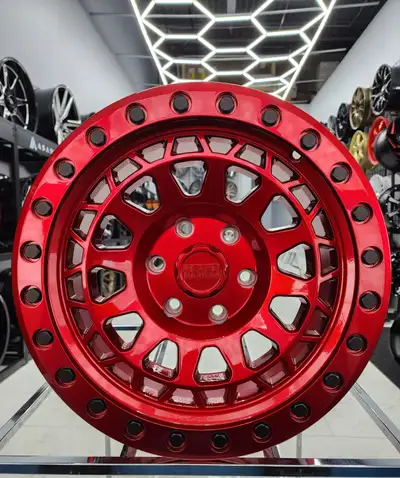 Wheel Sizes : 17X9 Bolt Pattern: 6X139.7 Finish: CANDY RED WITH BLACK BOLTS Offset: +0 Center Bore:...