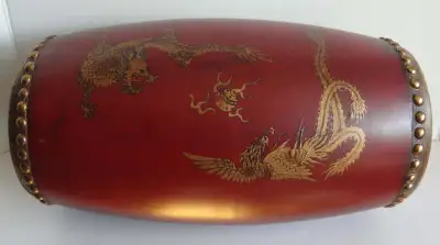 VINTAGE Pre-1970 TANGGU double headed DRUM Dragon Motif, View more