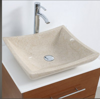 NEW in Box Wyndham Collection Marble Vessel Bathroom Sink Ivory