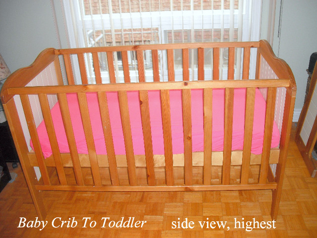 CRIB to BED, convertible, wood, mattress, Aquarium soother in Cribs in City of Toronto - Image 2