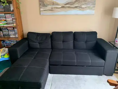 Divan sectionnel noire , View more