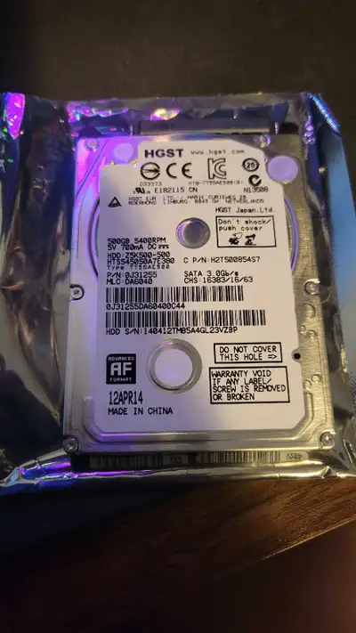 Old hard drive that I upgraded a while ago that's been sitting around. Works fine