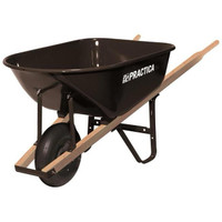 Practica Wheelbarrow with Steel Tray - 6 cu. ft. - Black