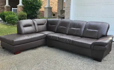 Dark brown sectional couch, View more