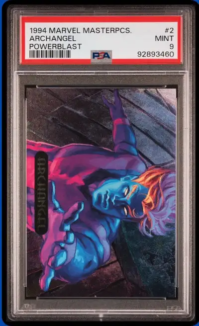 1994 Marvel Masterpieces Archangel Powerblast PSA 9, View more