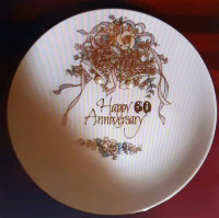 Vintage Happy 60 Anniversary Decorative Plate