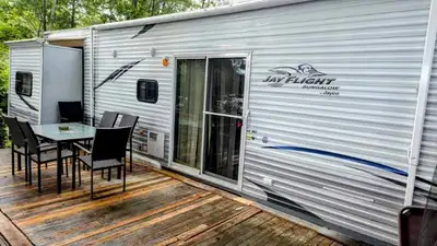 Jayco trailer in excellent condition located on Matinenda lake campground for sale. Everything inclu...