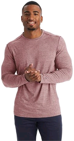 LRG Champion Men's Long Sleeve Tech Tee Rich Maroon Heather, View more