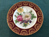 “Gloria” Fine Porcelain Bavaria Handwork Bayreuth Burgundy/Gold