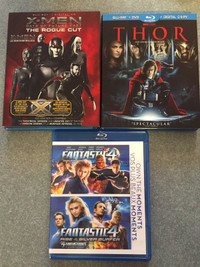 Marvel Blu-rays EUC Thor Fantastic Four double X-men Rogue Cut