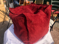 Poofy Soft Faux Ultrasuede Footstool Pouffe