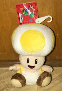 NEW!! Nintendo Super Mario Bros Wii Yellow Toad Mushroom Plush