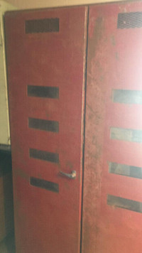 Red Metal Cabinets Vintage, good shape!